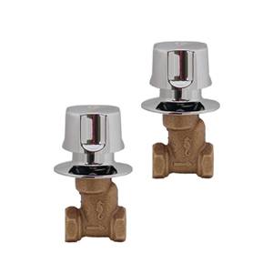 [18877ZN] Juego llaves empotrar roscables bronce piruli blanco 40P Rugo
