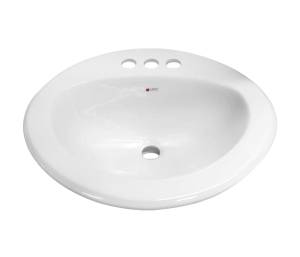 [7749ZN] Lavabo blanco ovalado drop in 4 Cato
