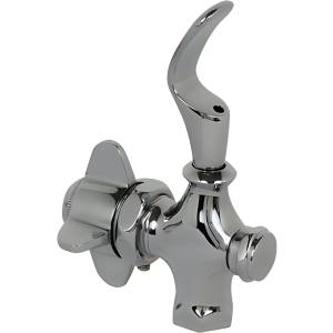 [5628ZN] Llave individual para bebedero con maneral cruz cromada 16BB Rugo