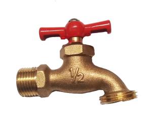 [227488ZN] Llave manguera 013mm 1/2" laton maneral rojo LLMR13 Vianti