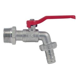 [12036ZN] Llave manguera tipo esfera de laton 013mm 1/2" satinado 2IE Rugo