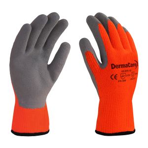 Guante Acrílico Naranja con Recubrimiento de Látex Gris