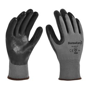 Guante de Nylon Gris con Revestimiento de Nitrilo