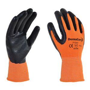 Guante Dermacare de Nylon y Nitrilo Acanalado