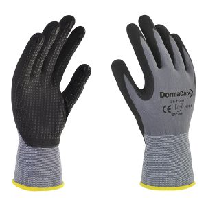 Guante de Nylon Gris con Puntos de Nitrilo