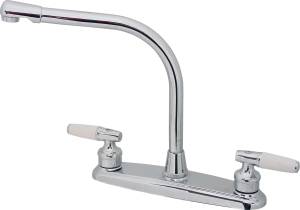 [5672ZN] Mezcladora fregadero de bronce tipo cobra maneral palanca 1/4 de vuelta cromada 8IP Rugo