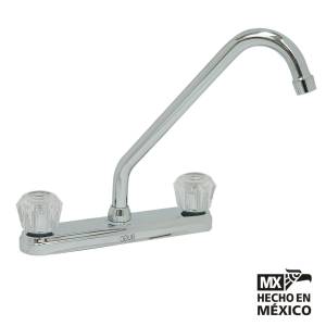 [5660ZN] Mezcladora fregadero de bronce tipo standard maneral acrilico 1/4 de vuelta cromada 8IL Rugo