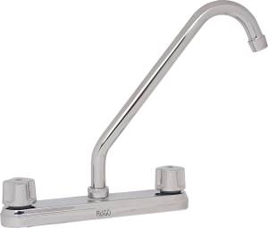 [5668ZN] Mezcladora fregadero de bronce tipo standard maneral standard 1/4 de vuelta cromada 8I Rugo