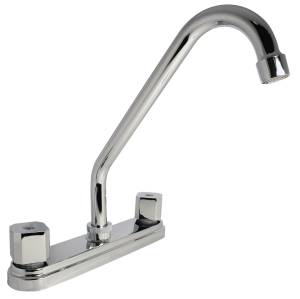 [193202ZN] Mezcladora fregadero de bronce tipo standard maneral standard 1/4 de vuelta cromada 8IS Rugo