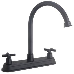[284122ZN] Mezcladora fregadero laton tipo bar maneral cruz negra Vianti