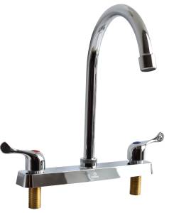 [238340ZN] Mezcladora fregadero laton tipo curvo maneral palanca 1/4 de vuelta cromada MFV008 Vianti