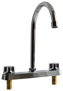 [238339ZN] Mezcladora fregadero laton tipo curvo maneral standard cromada queen MFV007 Vianti