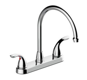 [214989ZN] Mezcladora fregadero laton/resina tipo curvo maneral palanca 1/4 de vuelta cromada GFD300 Cofle