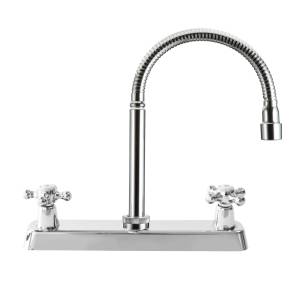 [215496ZN] Mezcladora fregadero zinc tipo flexible maneral cruz cromada MFVZF009 Vianti