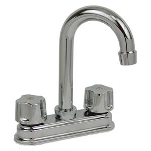 [194430ZN] Mezcladora lavabo de bronce tipo bar maneral standard 1/4 de vuelta cromada 24IB Rugo