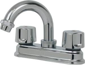 [5713ZN] Mezcladora lavabo de bronce tipo curvo maneral standard 1/4 de vuelta cromada 24T Rugo