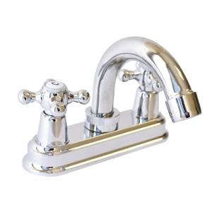 [215501ZN] Mezcladora lavabo plastica tipo curvo maneral cruz 1/4 de vuelta cromada MLVP006 Vianti