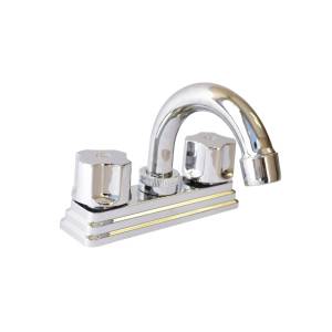 [213207ZN] Mezcladora lavabo plastica tipo curvo maneral standard 1/4 de vuelta cromada MLVP004 Vianti