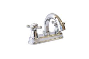 [213238ZN] Mezcladora lavabo zinc tipo curvo maneral cruz cromada MLVZ002 Vianti