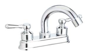 [213240ZN] Mezcladora lavabo zinc tipo curvo maneral palanca 1/4 de vuelta cromada MLVZ006 Vianti