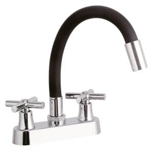 [282792ZN] Mezcladora lavabo zinc tipo flexible maneral cruz cromada Vianti