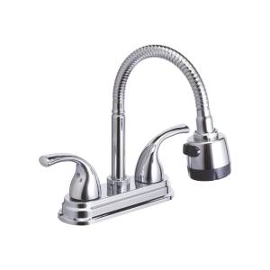 [241105ZN] Mezcladora lavabo zinc tipo flexible maneral palanca 1/4 de vuelta cromada MLVZ010 Vianti