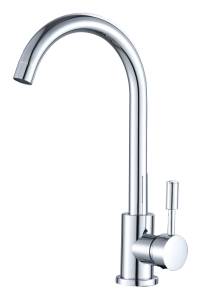 [235455ZN] Mezcladora monomando para fregadero laton tipo curvo maneral palanca cromada MFMZ004 Vianti