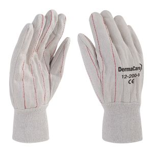 Guante de Protección Doble Palma de Algodón Blanco
