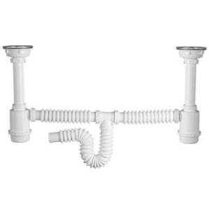 [212013ZN] Salida central para fregadero con contra acero inoxidable 2337 Fleximatic