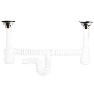 [285810ZN] Salida central para fregadero con contra de acero inoxidable Fleximatic