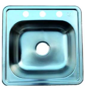 [224240ZN] Tarja de acero inoxidable 1 tina empotrar 48 x 48 x 15cm con 4 clips Vianti