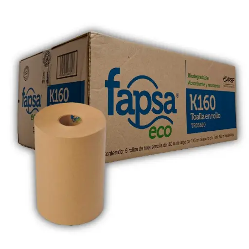 [50160] TOALLA ROLLO FAPSA K160 NATURAL 160MTS C/6