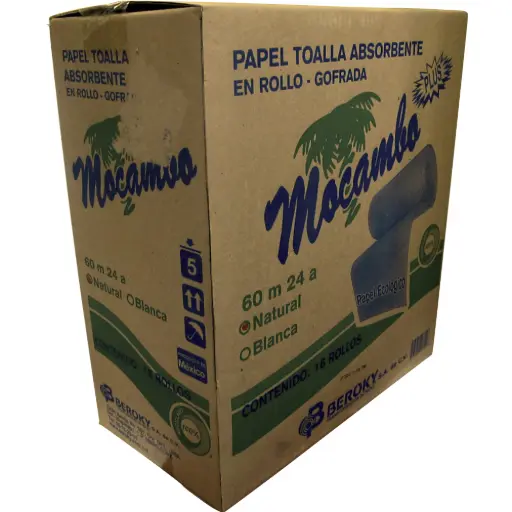 [506] TOALLA MOCAMBO 24 CM CAFE C/16 ROLL
