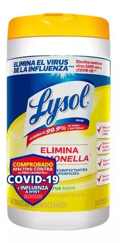 [ZC-001] Toallitas desinfectantes Lysol para superficies citrus 95 pzas