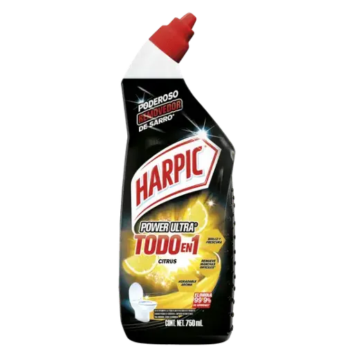[ZS-0013] Limpiador Desinfectante para Inodoros Harpic Power Ultra Original Todo en 1 de 750 ml