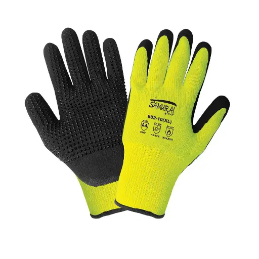 GUANTE SAMURAI NITRILO ESPUMADO PUNTOS ANTICORTE NIVEL 3 safe fit