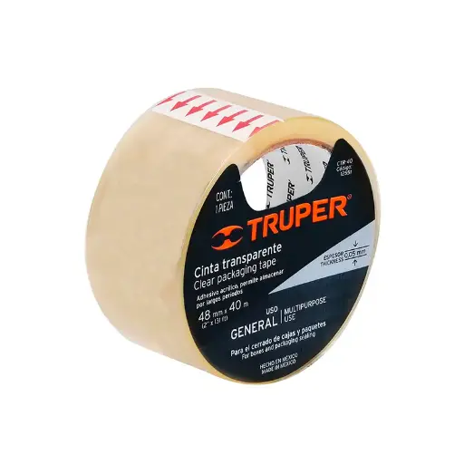 [CTR-40P] Cinta de empaque 48 mm x 40 m transparente TRUPER